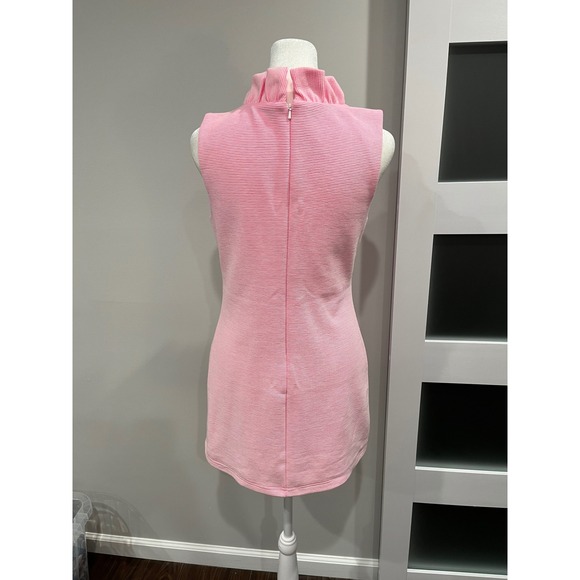 Lilly Pulitzer Tisbury Shift Dress Pink White Striped Ruffle Neck Sleeveless S - Picture 3 of 9